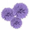 Party Animal Direct PURPLE TISSUE PAPER POM POM BALLS (PACK OF 3)