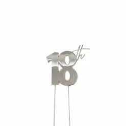 Party Animal Direct 18TH SILVER CAKE TOPPER