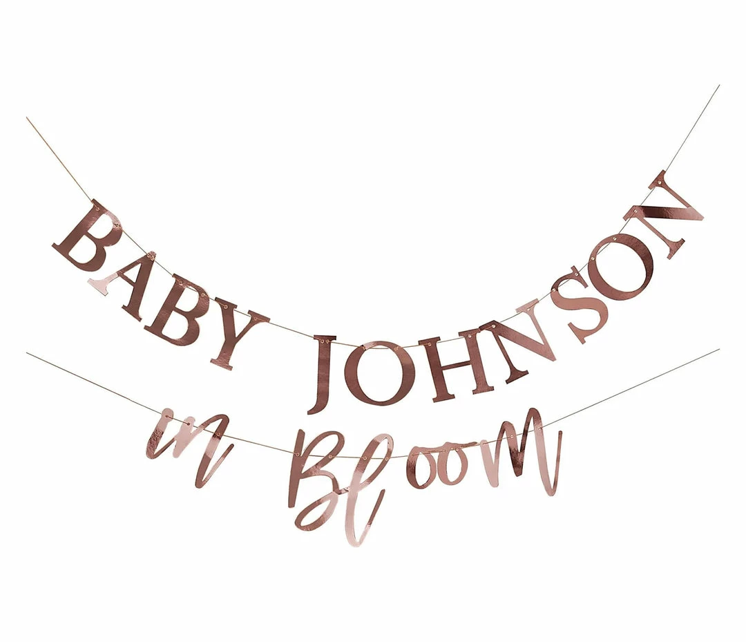Party Animal Direct BABY IN BLOOM CUSTOMISABLE BUNTING
