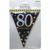 Party Animal Direct SPARKLING CELEBRATION 80TH BIRTHDAY FLAG BANNER
