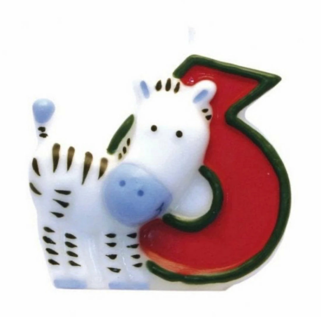 Party Animal Direct SAFARI ZEBRA NUMBER 6CANDLE