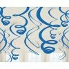 Party Animal Direct ROYAL BLUE SWIRL DECORATIONS (PACK OF 12)