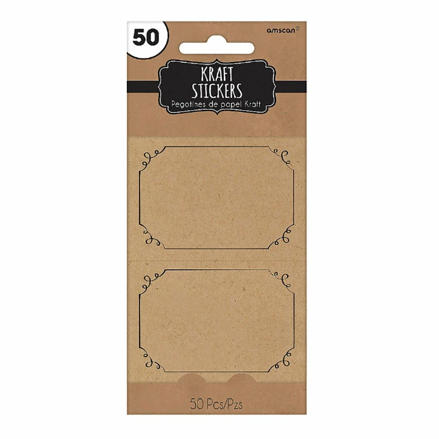 Party Animal Direct Kraft Paper Stickers 50 Pack
