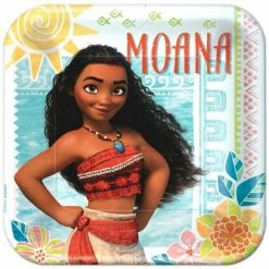 Party Animal Direct Square Moana Dinner Plates 23cm Pack Of 8