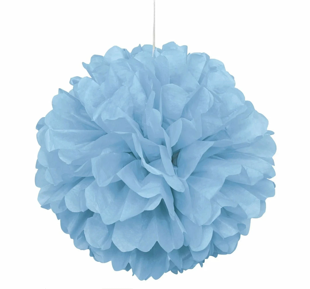 Party Animal Direct LIGHT BLUE TISSUE PAPER POM POM - 40CM