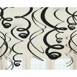 Party Animal Direct Swirl Decorations - Black