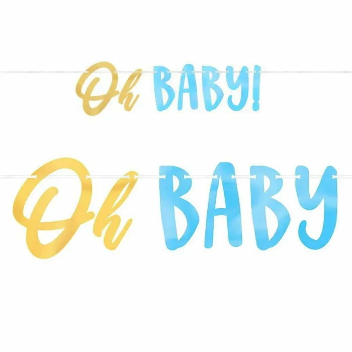 Party Animal Direct OH BABY BOY LETTER BANNER Baby Shower