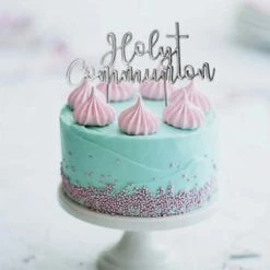 Party Animal Direct HOLY COMMUNION SILVER METAL CAKE TOPPER Cake Toppers