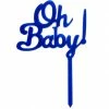 Party Animal Direct Baby Shower OH BABY BLUE ACRYLIC CAKE TOPPER