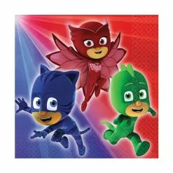 Party Animal Direct Pack Of 16 PJ Masks Small Napkins.