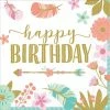 Party Animal Direct Boho “happy Birthday” Beverage Napkin
