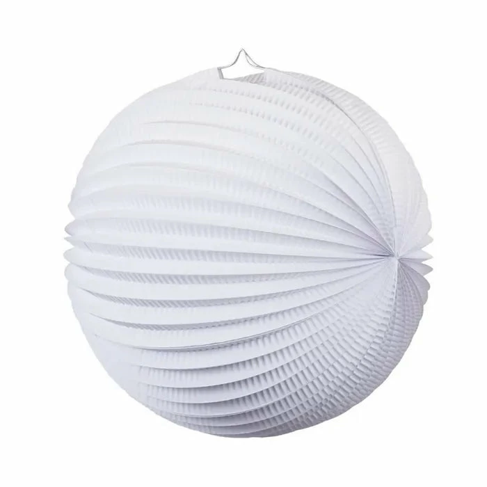 Party Animal Direct WHITE ACCORDION PAPER LANTERN 25CM