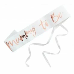 Party Animal Direct ROSE GOLD MUMMY TO BE SASH Baby Shower