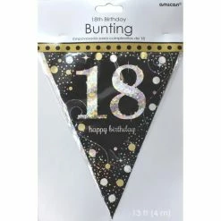 Party Animal Direct SPARKLING CELEBRATION 18TH BIRTHDAY FLAG BANNER