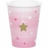 Party Animal Direct ONE LITTLE STAR PINK PAPER CUPS (PACK OF 8) 1st Birthday