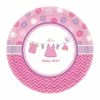 Party Animal Direct Baby Shower SHOWER WITH LOVE GIRL LARGE PAPER PLATES (PACK OF 8)