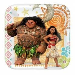 Party Animal Direct Moana Square Plates 18cm 8pk