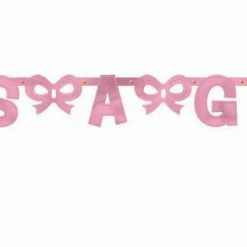 Party Animal Direct IT'S A GIRL BABY SHOWER METALLIC LETTER BANNER