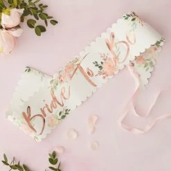 Party Animal Direct Bridal Shower / Bride To Be FLORAL BRIDE TO BE SASH