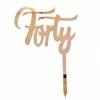 Party Animal Direct FORTY ROSE GOLD ACRYLIC TOPPER 40th Birthday