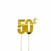 Party Animal Direct 50th Birthday 50TH GOLD METAL CAKE TOPPER