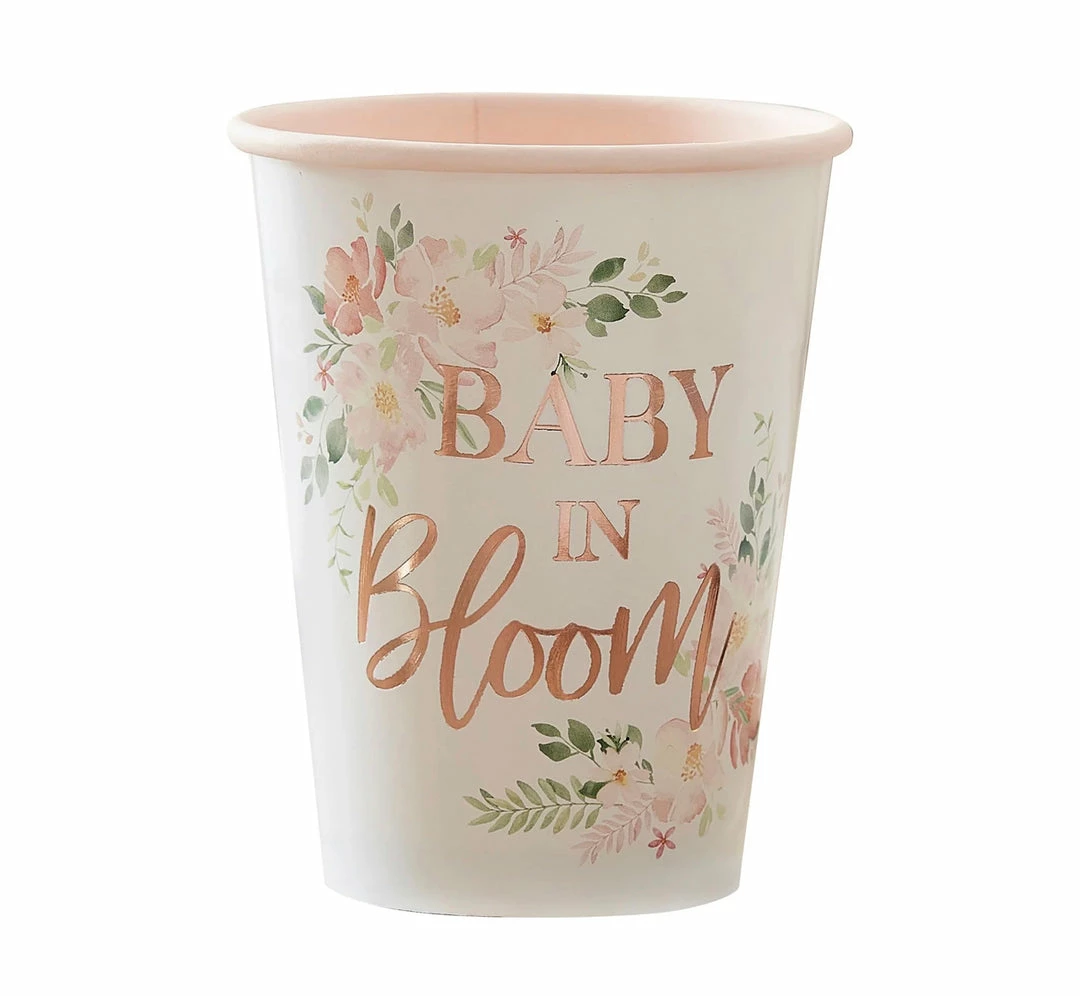 Party Animal Direct Baby Shower BABY IN BLOOM FLORAL CUPS