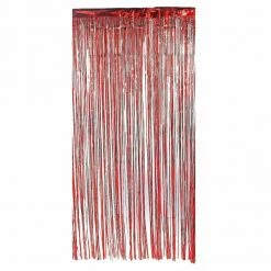 Party Animal Direct METALLIC RED FOIL CURTAIN 91.4CM X 2.43M