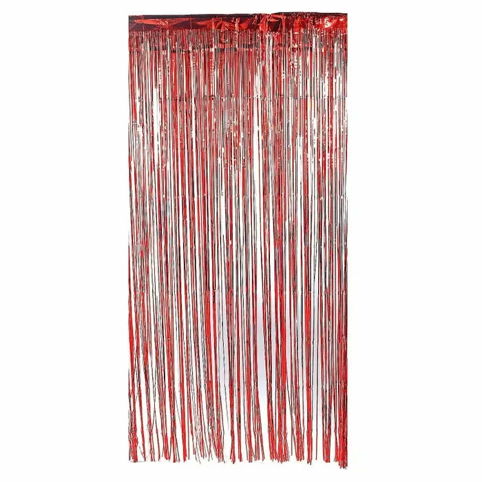 Party Animal Direct METALLIC RED FOIL CURTAIN 91.4CM X 2.43M