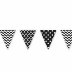 Party Animal Direct BLACK & WHITE PENNANT BANNER