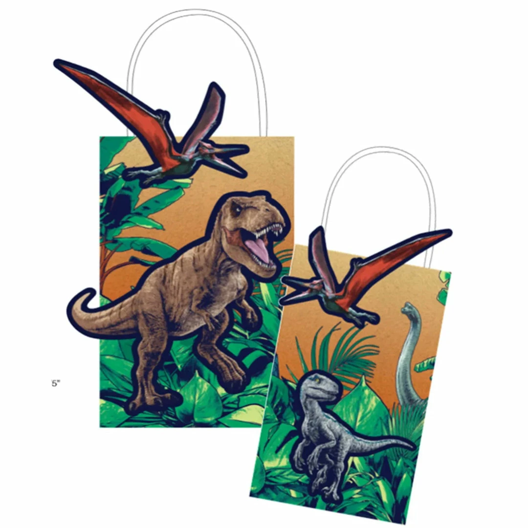 Party Animal Direct Dinosaur Party JURASSIC INTO THE WILD CREATE YOUR OWN PAPER GIFT BAGS (PACK OF 8)
