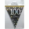 Party Animal Direct SPARKLING CELEBRATION 100TH BIRTHDAY FLAG BANNER
