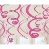 Party Animal Direct HOT PINK SWIRL DECORATIONS (PACK OF 12)