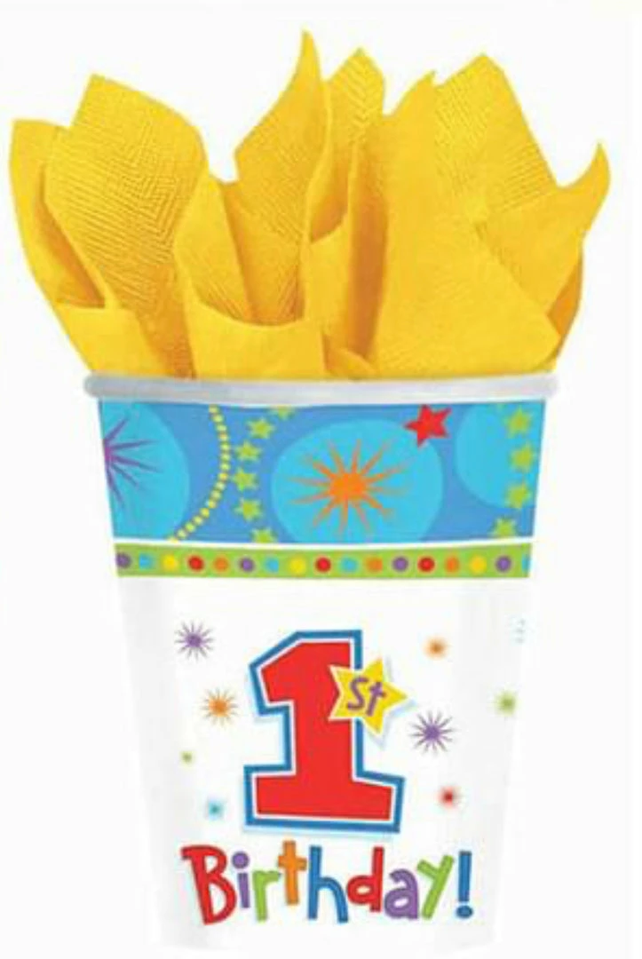 Party Animal Direct One-derful Birthday Boy Paper Cups - 8pk 1st Birthday