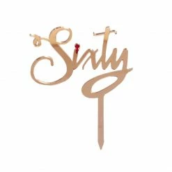 Party Animal Direct SIXTY ROSE GOLD ACRYLIC TOPPER