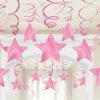 Party Animal Direct STAR SWIRL DECORATIONS PK30 - PINK
