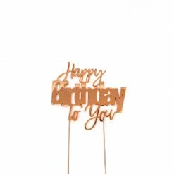 Party Animal Direct HAPPY BIRTHDAY TO YOU ROSE GOLD CAKE TOPPER