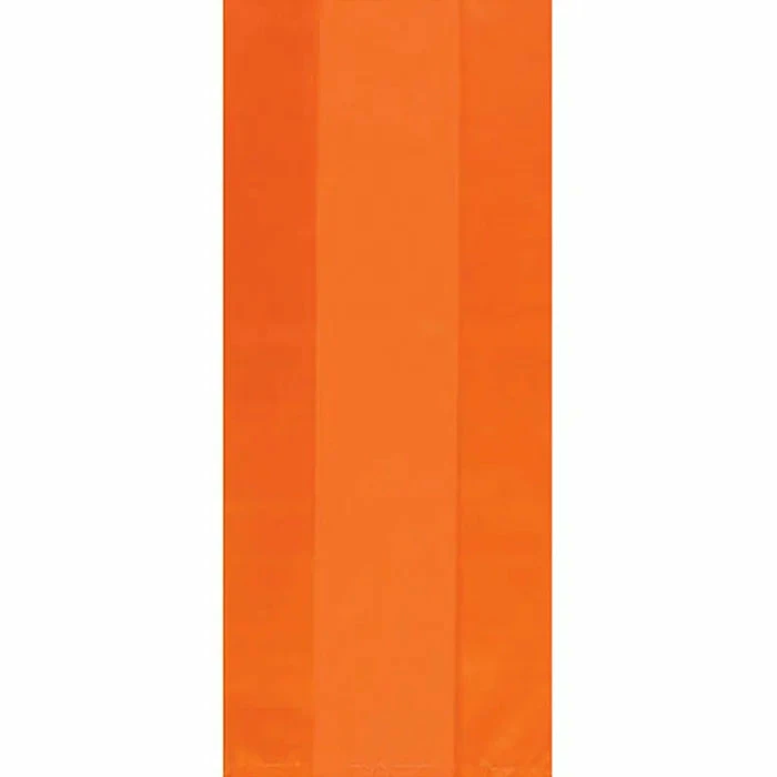 Party Animal Direct ORANGE PLASTIC LOLLY/TREAT BAGS (PACK OF 25)