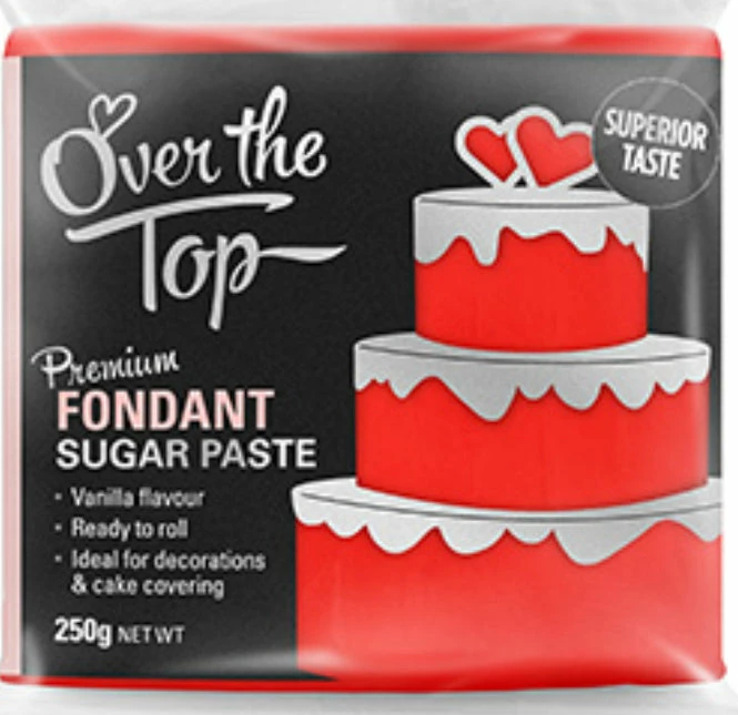 Party Animal Direct Cake Making Supplies Over The Top Super Red Fondant 250g