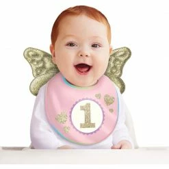 Party Animal Direct "1st Birthday" Fabric Bib With Wings 1 Piece - Multi