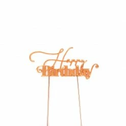 Party Animal Direct HAPPY BIRTHDAY ROSE GOLD CAKE TOPPER