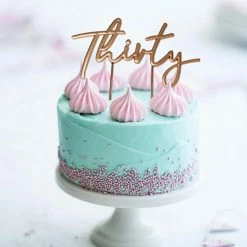 Party Animal Direct 30th Birthday THIRTY ROSE GOLD METAL CAKE TOPPER