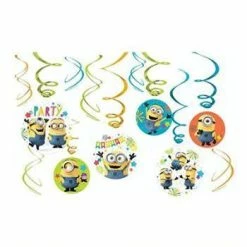 Party Animal Direct 12 Pack Despicable Me Swirl Decorations Pack Minions