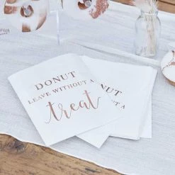 Ginger Ray ROSE GOLD FOILED DONUT LEAVE WITHOUT A TREAT BAGS