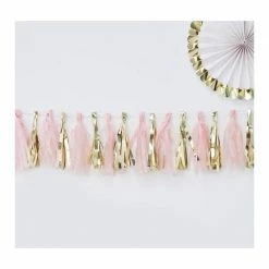 Party Animal Direct Baby Shower Pink & Gold Tassel Garland