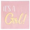 Party Animal Direct Metallic Gold & Pink It's A Girl Napkins Baby Shower