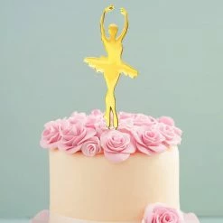 Party Animal Direct GOLD BALLERINA CAKE TOPPER