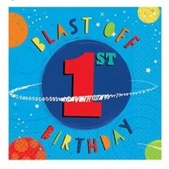 Party Animal Direct Blast Off 1st Birthday Luncheon Napkins