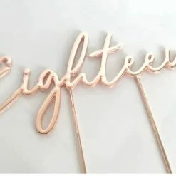 Party Animal Direct EIGHTEENTH ROSE GOLD CAKE TOPPER