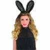 Party Animal Direct BLACK LACE BUNNY EARS HEADBAND Costume Accessories
