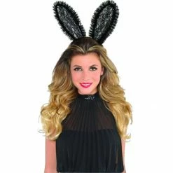 Party Animal Direct BLACK LACE BUNNY EARS HEADBAND Costume Accessories